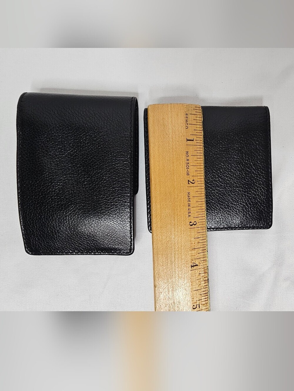 Lladro Society Black Pebbled Leather Coin Purse & Keychain Wallet Set Blue Cameo - Picture 5 of 10